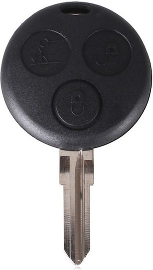 Techstar Car Key Case Compatible Mercedes Smart 3 Buttons Blade