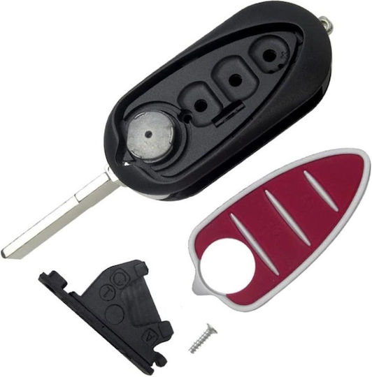 Husă Pentru Chei Auto Techstar Compatibilă Alfa Romeo Mito Giulietta 159 Gta 3 Butoane