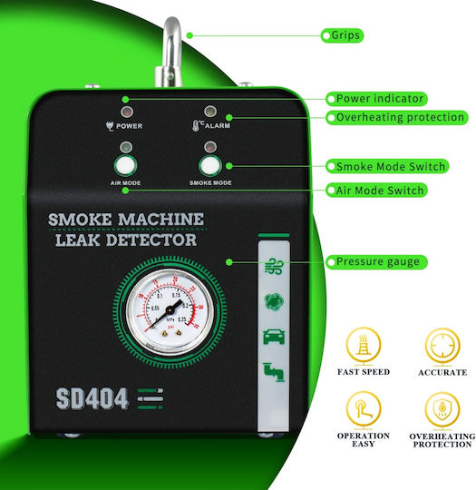 Detector De Scurgeri De Fum Evap Techstar Sd404 Manometru Protecție La Supraîncălzire Indicator De Presiune Profesional Negru Verde