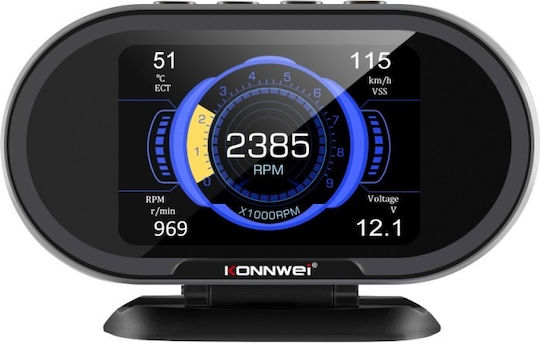 Konnwei Kw206 Display Obd2 3.2" Lcd Hud Screen 0-100 Test 92 Displayed Data Error Display Clear Automatic Brightness Auto Sleep