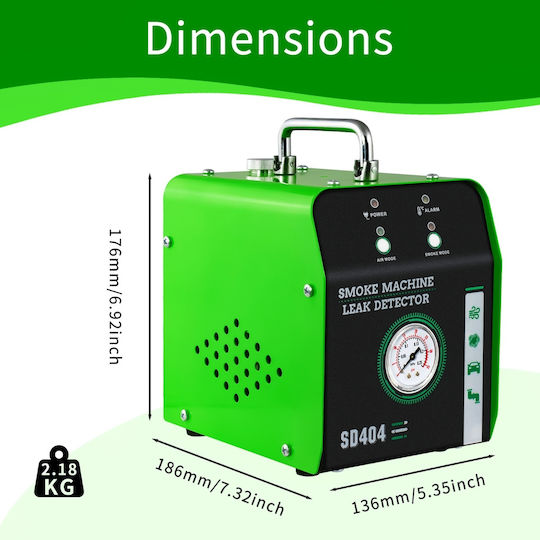 Detector De Scurgeri De Fum Evap Techstar Sd404 Manometru Protecție La Supraîncălzire Indicator De Presiune Profesional Negru Verde