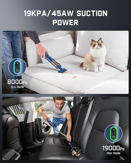 Fanttik Aspirator De Mână Pentru Mașini De Aspirare Uscată Cu Putere 90W Reîncărcabil 12V Albastru