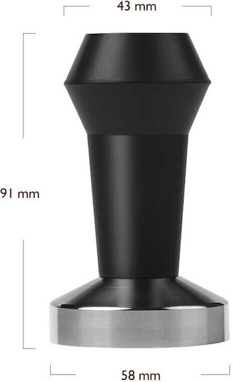 4bars T804 Tamper with Flat Surface 58mm in Black Color