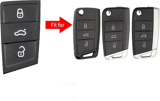 Membrană Buton Cauciuc Cheie Mașină VW Golf 7 Polo Seat Leon Ibiza Ateca Skoda Kodiaq Karoq Fabia – Tastatură 3 Butoane Compatibilă Modele VAG
