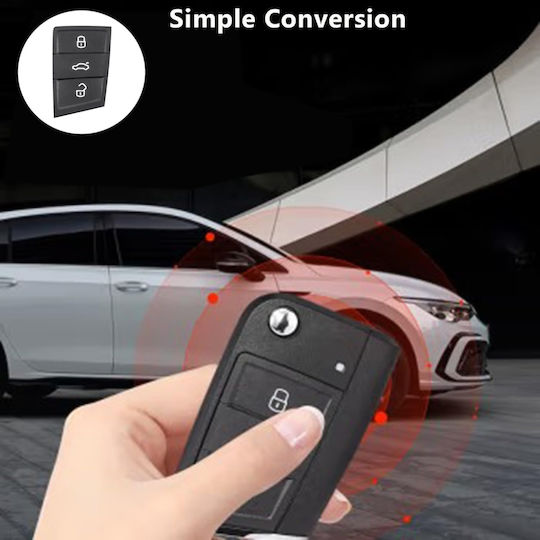 Membrană Buton Cauciuc Cheie Mașină VW Golf 7 Polo Seat Leon Ibiza Ateca Skoda Kodiaq Karoq Fabia – Tastatură 3 Butoane Compatibilă Modele VAG