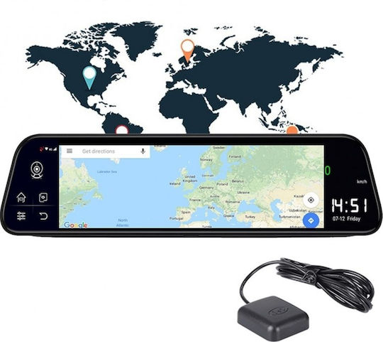 IPS Сет Огледало с Автомобилна DVR камера 1080P с дисплей 9.66" & Камера за задно виждане