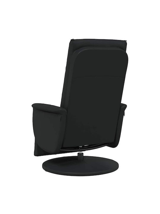Moderner Liegestuhl aus Kunstleder Schwarz M71xP90xH105cm