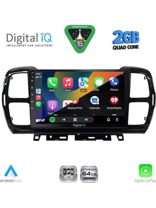 Digital IQ Car Audio System for Citroen C5 Aircross 2017-2021 (Bluetooth/USB/WiFi/GPS/Apple-Carplay/Android-Auto) with Touch Screen 9"