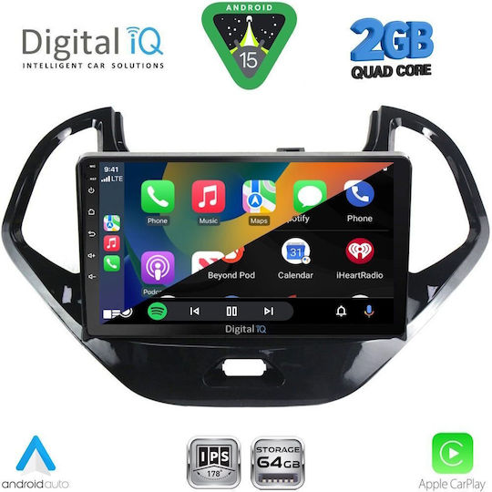 Digital IQ Ηχοσύστημα Αυτοκινήτου για Ford Ka 2017 (Bluetooth/USB/WiFi/GPS/Apple-Carplay/Android-Auto) με Οθόνη Αφής 9"