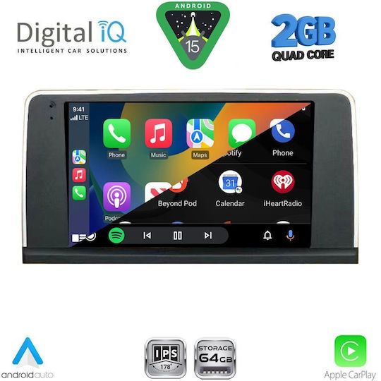 Digital IQ Car Audio System for BMW X5 (E70) / X6 (E71) 2009-2013 (Bluetooth/USB/WiFi/GPS/Apple-Carplay/Android-Auto) with Touch Screen 9"