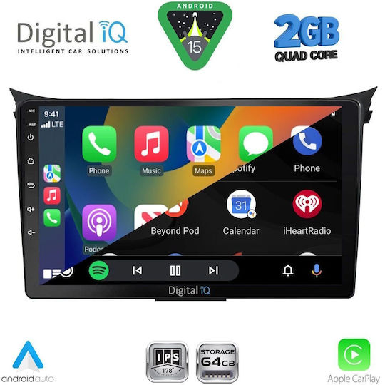 Digital IQ Ηχοσύστημα Αυτοκινήτου για Hyundai i30 2012-2017 (Bluetooth/USB/WiFi/GPS/Apple-Carplay/Android-Auto) με Οθόνη Αφής 9"