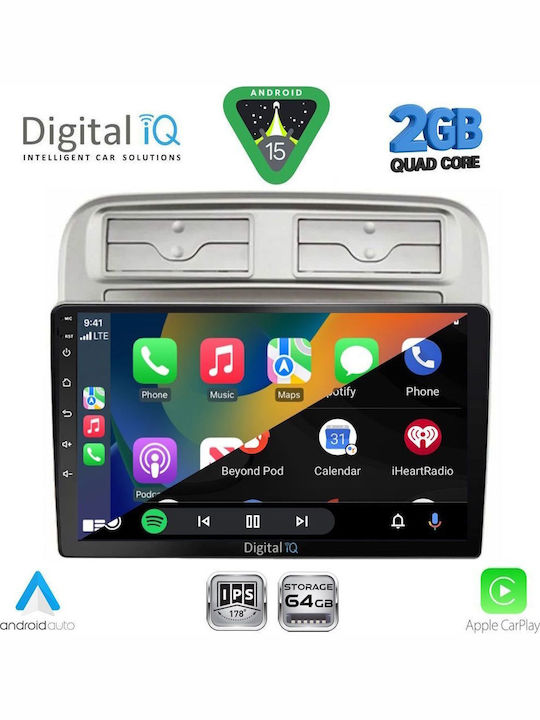 Digital IQ Car Audio System for Fiat Grande Punto 2005-2012 (Bluetooth/USB/WiFi/GPS/Apple-Carplay/Android-Auto) with Touch Screen 9"