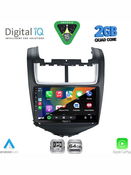 Digital IQ Car Audio System for Chevrolet Aveo 2014-2017 (Bluetooth/USB/WiFi/GPS/Apple-Carplay/Android-Auto) with Touch Screen 9"