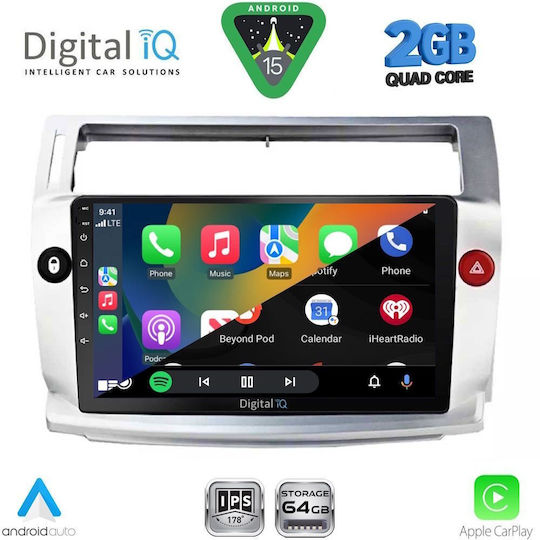 Digital IQ Ηχοσύστημα Αυτοκινήτου για Citroen C4 2004-2011 (Bluetooth/USB/WiFi/GPS/Apple-Carplay/Android-Auto) με Οθόνη Αφής 9"