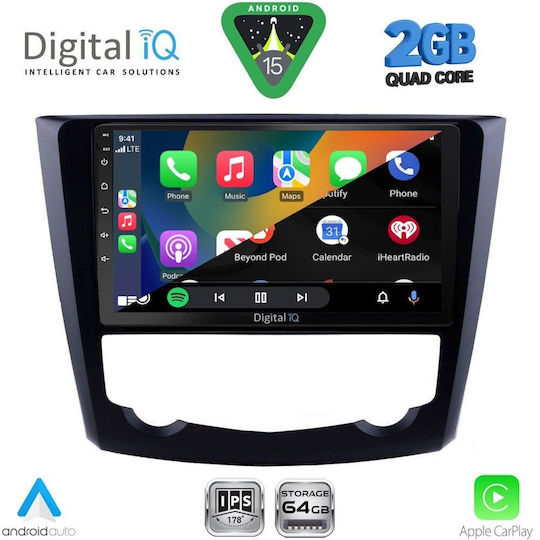 Digital IQ Ηχοσύστημα Αυτοκινήτου για Renault Kadjar 2015-2022 (Bluetooth/USB/WiFi/GPS/Apple-Carplay/Android-Auto) με Οθόνη Αφής 9"