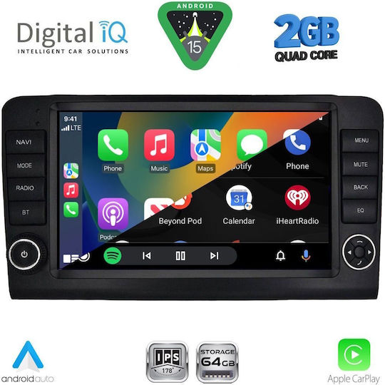 Digital IQ Ηχοσύστημα Αυτοκινήτου για Mercedes-Benz ML / GL Class 2005-2011 (Bluetooth/USB/WiFi/GPS/Apple-Carplay/Android-Auto) με Οθόνη Αφής 9"