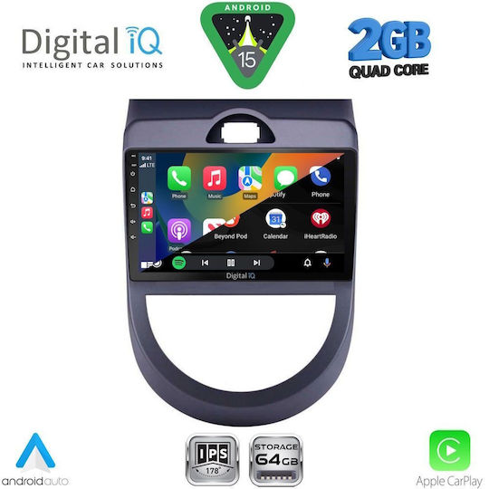 Digital IQ Ηχοσύστημα Αυτοκινήτου για Kia Soul 2008-2013 (Bluetooth/USB/WiFi/GPS/Apple-Carplay/Android-Auto) με Οθόνη Αφής 9"