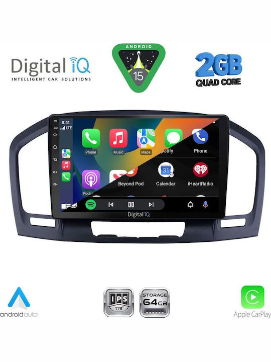 Digital IQ Auto-Audiosystem für Opel Abzeichen 2008-2013 (Bluetooth/USB/WiFi/GPS/Apple-Carplay/Android-Auto) mit Touchscreen 9"