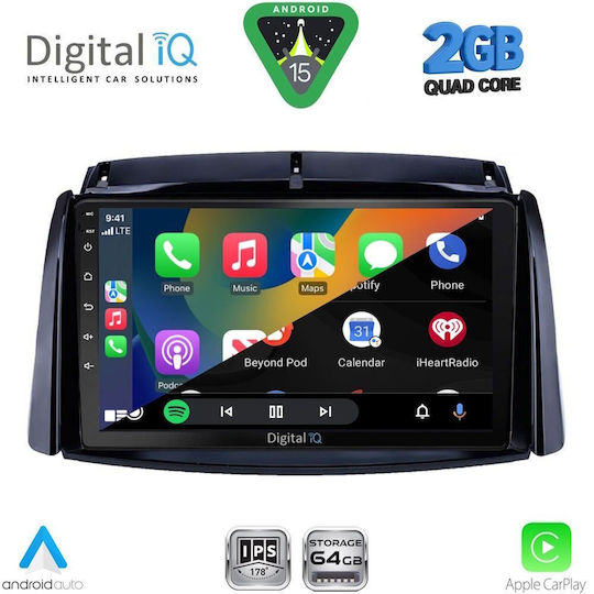 Digital IQ Ηχοσύστημα Αυτοκινήτου για Renault Koleos 2006-2016 (Bluetooth/USB/WiFi/GPS/Apple-Carplay/Android-Auto) με Οθόνη Αφής 9"