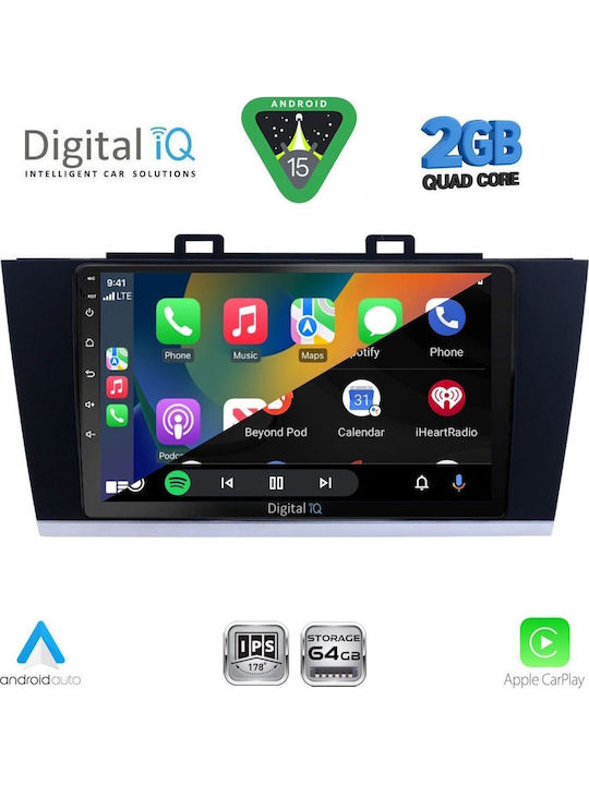 Digital IQ Car Audio System for Subaru Legacy / Outback 2014-2019 (Bluetooth/USB/WiFi/GPS/Apple-Carplay/Android-Auto) with Touch Screen 9"