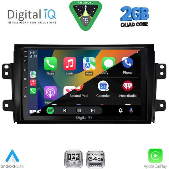 Digital IQ Car Audio System for Fiat Sedici Suzuki SX4 2005-2013 (Bluetooth/USB/WiFi/GPS/Apple-Carplay/Android-Auto) with Touch Screen 9"