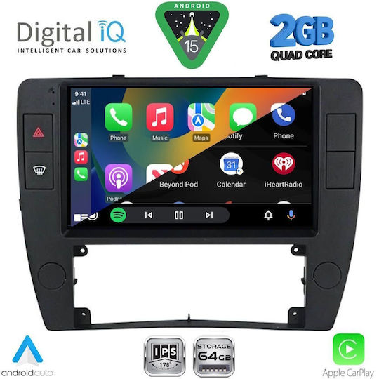 Digital IQ Ηχοσύστημα Αυτοκινήτου για Volkswagen Passat 2000-2005 (Bluetooth/USB/WiFi/GPS/Apple-Carplay/Android-Auto) με Οθόνη Αφής 9"