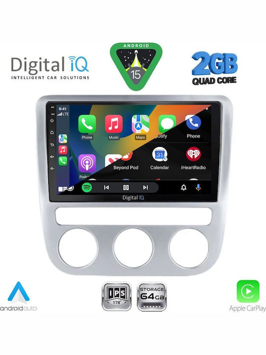 Digital IQ Car Audio System for Volkswagen Eos / Scirocco 2006 with Clima (Bluetooth/USB/WiFi/GPS/Apple-Carplay/Android-Auto) with Touch Screen 9"