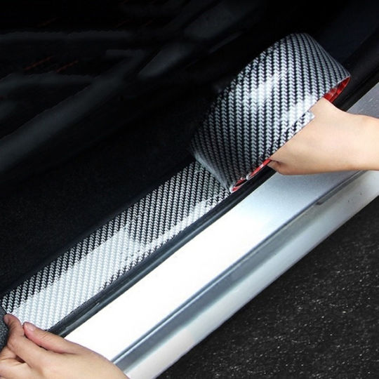 Design Protective Strip Door Sill Bumper Universal Interior Exterior Car Tuning Rubber Carbon Fiber Pattern 2.5m