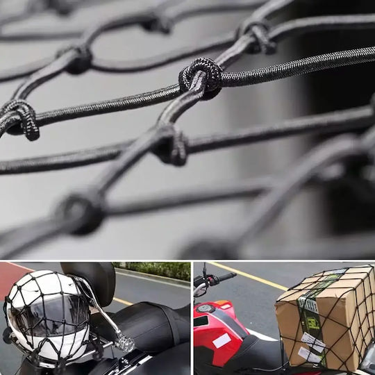 Motorcycle Luggage Net Zola 30 X 30 Cm 6 Hooks Multifunctional Black
