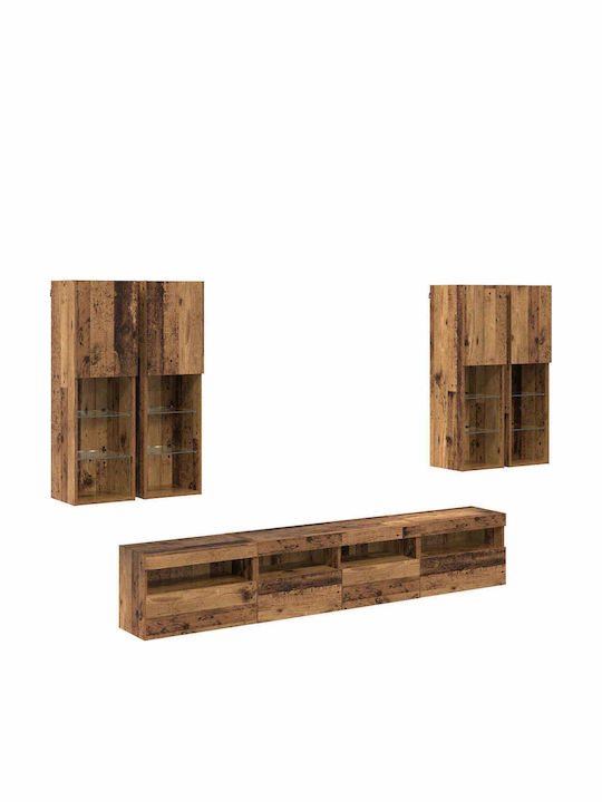 Living Room TV Unit with Lighting Old Wood L100xW30xH40cm
