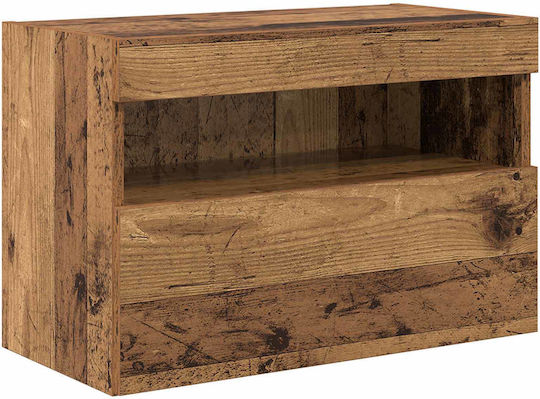 Unitate TV pentru sufragerie Old Wood cu iluminare L100xA30xÎ40cm