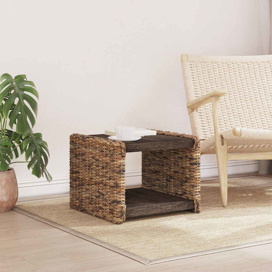 Rectangular Side Table Made of Solid Wood Natural M44.5xL45xH45cm