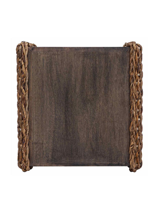 Rectangular Side Table Made of Solid Wood Natural M44.5xL45xH45cm