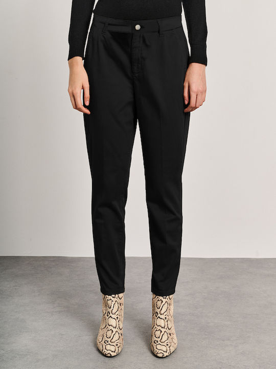 Patrizia Women's Fabric Trousers Loose Fit Black