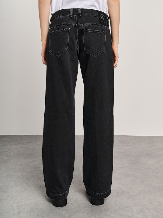 Serena Women's Fabric Trousers Loose Fit Black
