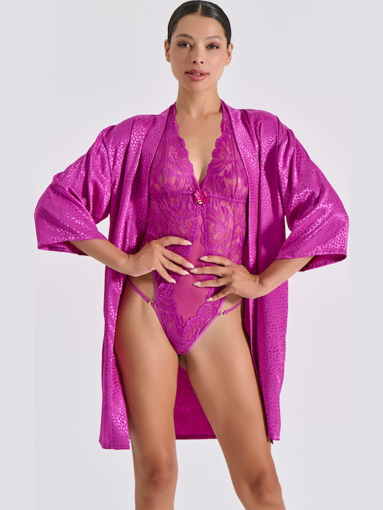 Milena by Paris Χειμερινή Γυναικεία Ρόμπα Magenta Milena by Paris Χειμερινή Γυναικεία Ρόμπα Magenta