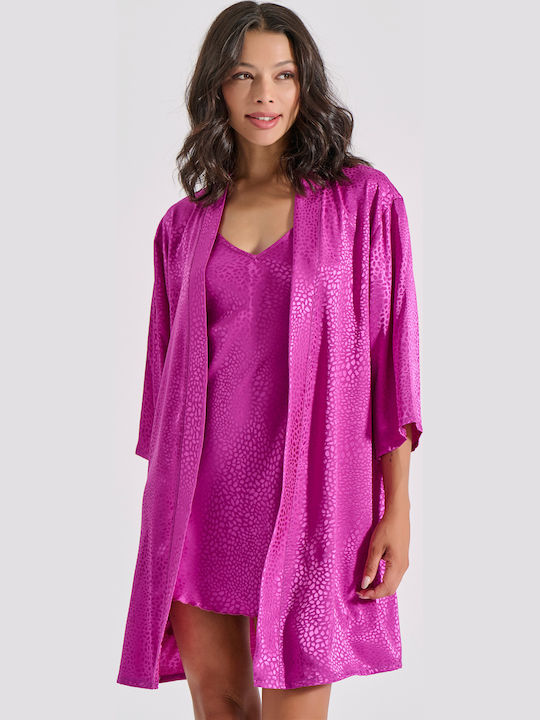 Milena by Paris Winter Women's Robe Magenta
