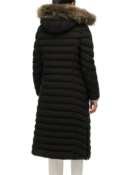 Ovin Fuji Lungă Jachetă de femei Puffer Negru