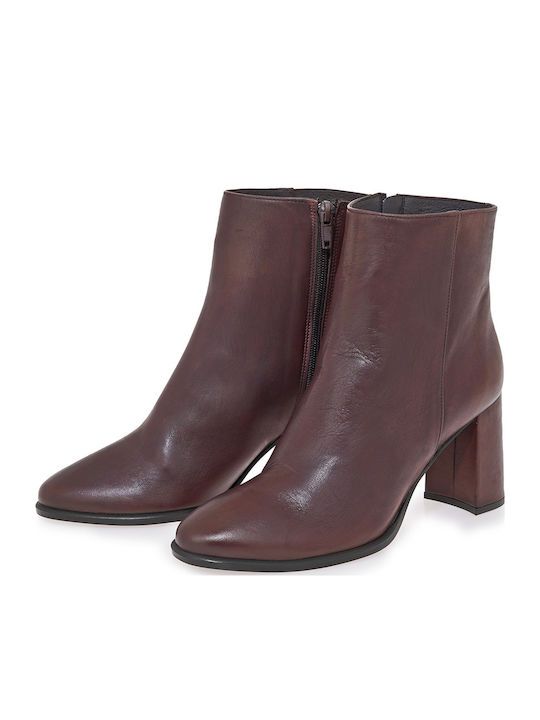 Leder Stiefeletten Damen Braun