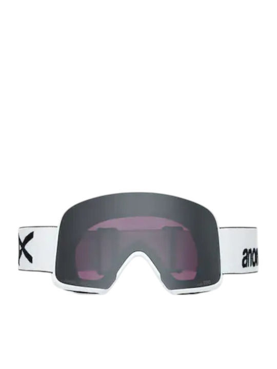 Anon Μάσκα Σκι & Snowboard Ενηλίκων Λευκή με Φακό σε Μωβ Χρώμα Anon Μάσκα Σκι & Snowboard Ενηλίκων Λευκή με Φακό σε Μωβ Χρώμα
