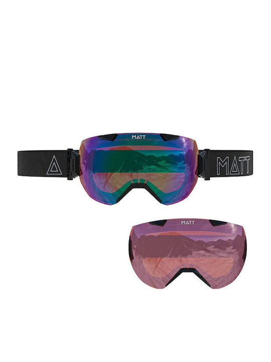 Matt Μάσκα Σκι & Snowboard Ενηλίκων Πολύχρωμη με Φακό σε Πολύχρωμο Χρώμα