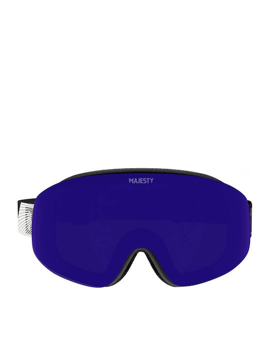 Majesty Force Μάσκα Σκι & Snowboard Ενηλίκων Μαύρη με Φακό σε Μαύρο Χρώμα