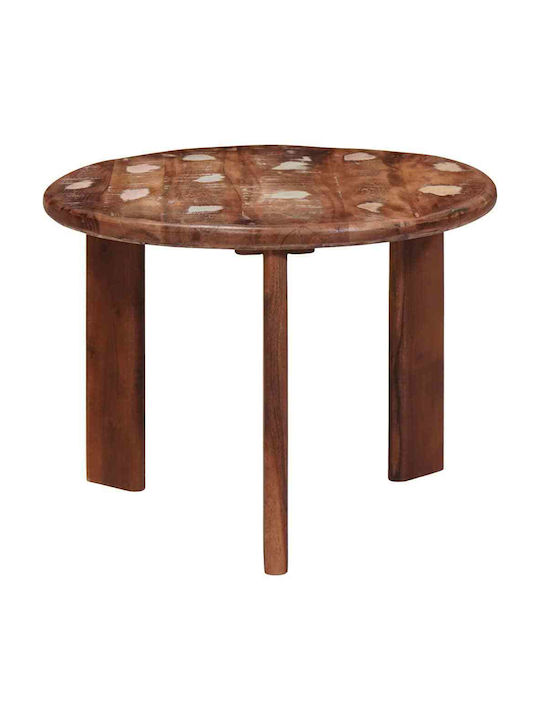 Masă Laterală Rotundă Din Lemn Multicolor 2 Buc M50xL50xÎ40cm