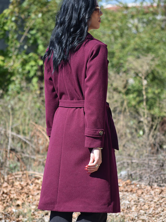 Women's Brown Coat with Belt
