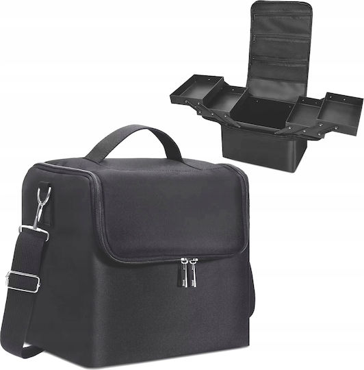 Material textil Geantă cosmetică Negru Înălțime: 19 cm x Lățime: 24 cm x Adâncime: 28 cm