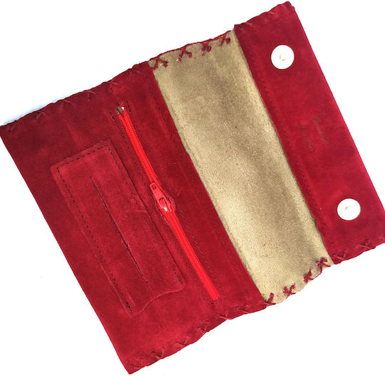 Amalfi Leather Tobacco Pouch With Snap Closure suede leather