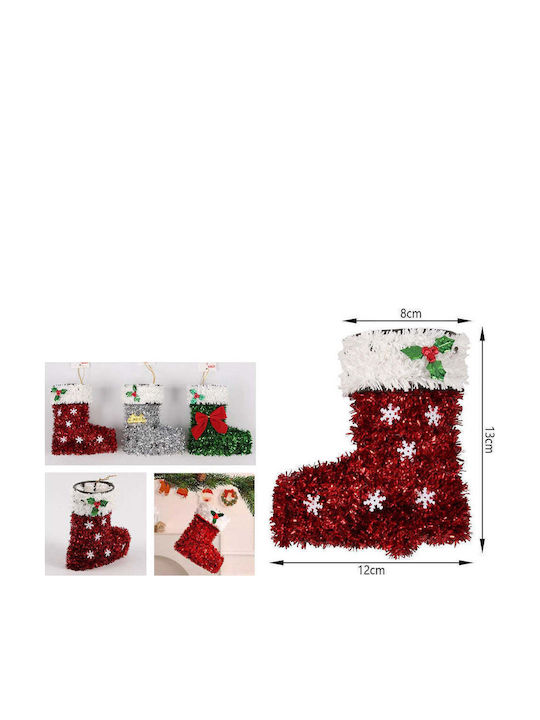 Christmas Decorative Socks with Santa Claus L13xW12xH8cm (Μiscellaneous Colors)