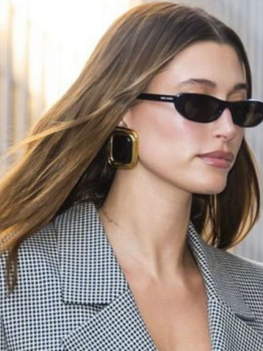 Ysl Unisex Sunglasses with Black Plastic Frame and Black Lens