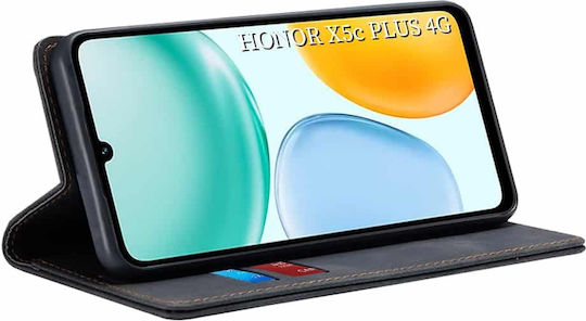 Techsuit Confy Cover Book Silicone Black (Honor X5C Plus)