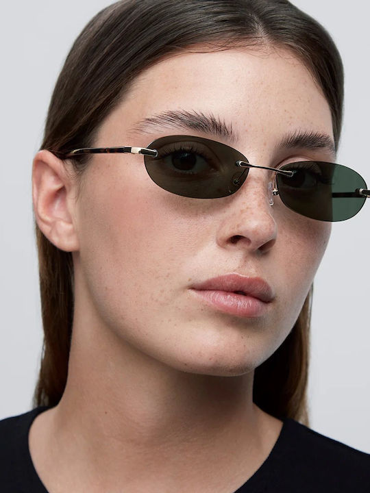 Meller Jina Unisex Sunglasses With Gold Metallic Frame And Gold Polarized Lens JI-GOLDOLI